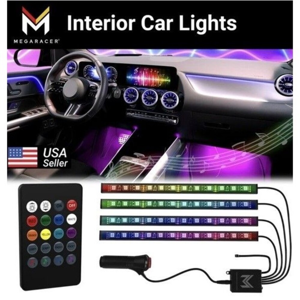 Mega Racer Interior Ambient Lighting with Remote Control LED Lights 8 Colors
